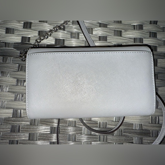 Michael Kors Wallet on Chain Crossbody — Saffiano Leather Gray WOC Bag - Picture 14 of 16